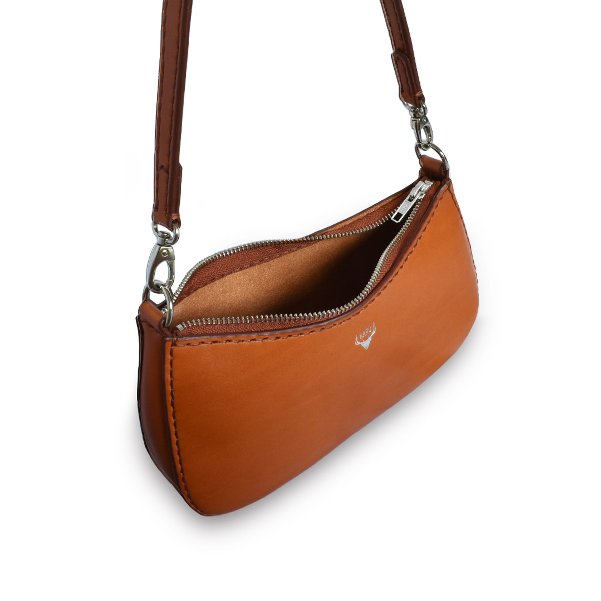 Classic Leather Baguette Shoulder Bag | Karu Atelier