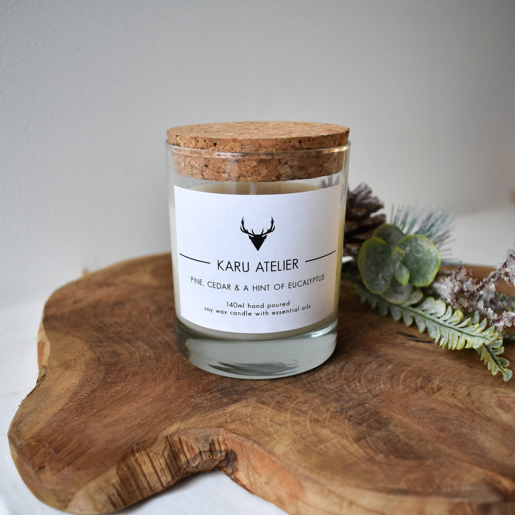 Soy Wax Candle | Pine, Cedar & Eucalyptus